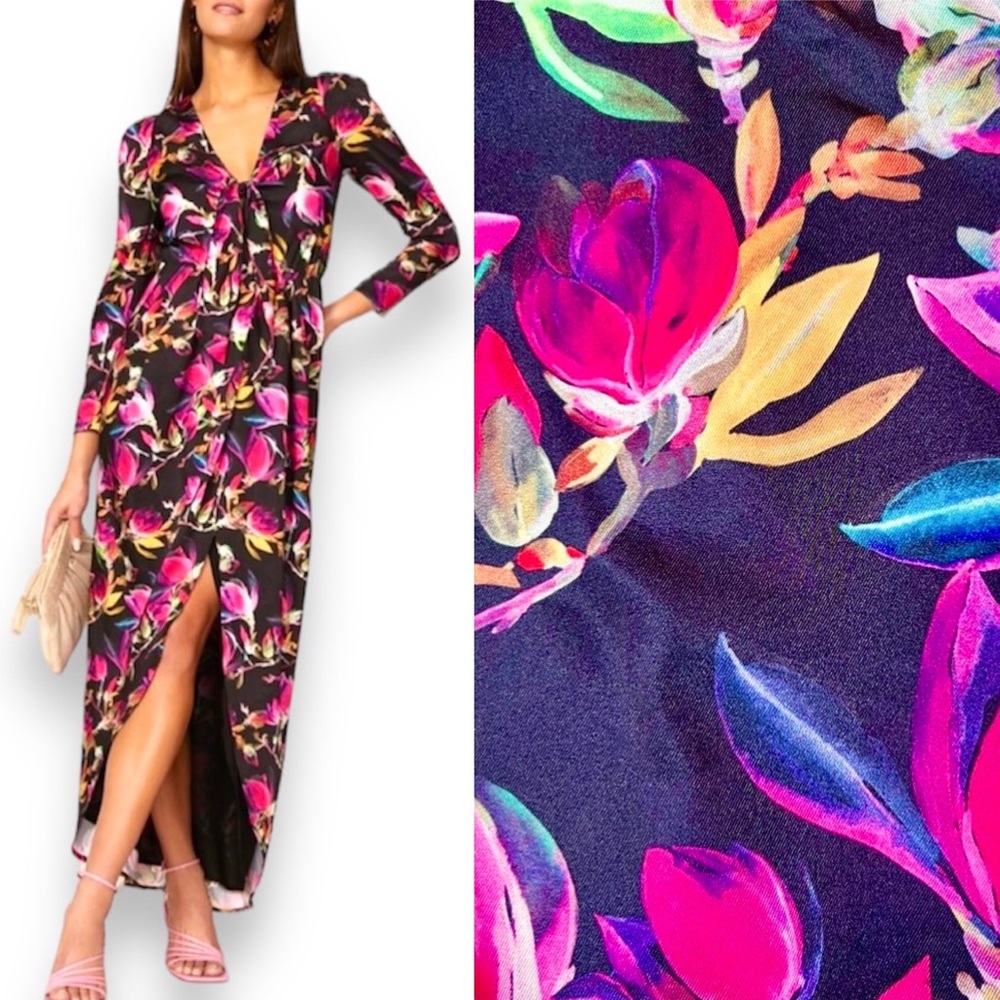 Delfi Collective Floral V-Neck Maxi Dress